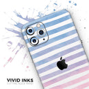 Pink to Blue WaterColor Ombre Stripes - Vinyl Skin Wrap for iPhone 17 Pro Max, 17 Pro, 17 Air, 17, 16 & All Models — Soft Matte or Ultra Gloss