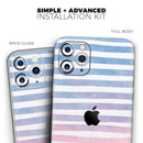 Pink to Blue WaterColor Ombre Stripes - Vinyl Skin Wrap for iPhone 17 Pro Max, 17 Pro, 17 Air, 17, 16 & All Models — Soft Matte or Ultra Gloss