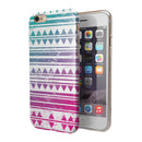 Pink to Green Gradient Hipster Pattern iPhone 6/6s or 6/6s Plus 2-Piece Hybrid INK-Fuzed Case