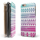 Pink to Green Gradient Hipster Pattern iPhone 6/6s or 6/6s Plus 2-Piece Hybrid INK-Fuzed Case