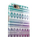 Pink to Green Gradient Hipster Pattern iPhone 6/6s or 6/6s Plus 2-Piece Hybrid INK-Fuzed Case