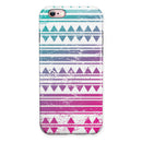 Pink to Green Gradient Hipster Pattern iPhone 6/6s or 6/6s Plus 2-Piece Hybrid INK-Fuzed Case
