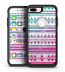 Pink to Green Gradient Hipster Pattern - iPhone 7 or 7 Plus Commuter Case Skin Kit