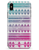 Pink to Green Gradient Hipster Pattern - iPhone X Clipit Case
