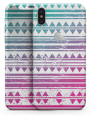 Pink to Green Gradient Hipster Pattern - iPhone X Skin-Kit