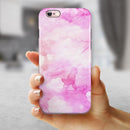 Pink v4 Absorbed Watercolor Texture iPhone 6/6s or 6/6s Plus 2-Piece Hybrid INK-Fuzed Case