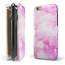 Pink v4 Absorbed Watercolor Texture iPhone 6/6s or 6/6s Plus 2-Piece Hybrid INK-Fuzed Case
