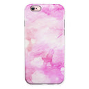 Pink v4 Absorbed Watercolor Texture iPhone 6/6s or 6/6s Plus 2-Piece Hybrid INK-Fuzed Case