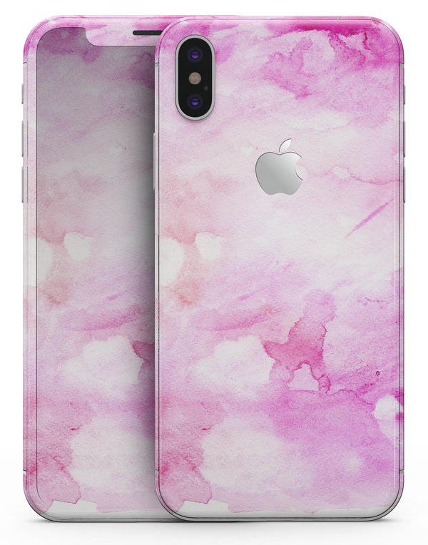 Pink v4 Absorbed Watercolor Texture - iPhone X Skin-Kit