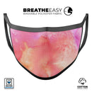 Pinkish 1102 Absorbed Watercolor Texture - Made in USA Mouth Cover Unisex Anti-Dust Cotton Blend Reusable & Washable Face Mask with Adjustable Sizing for Adult or Child
