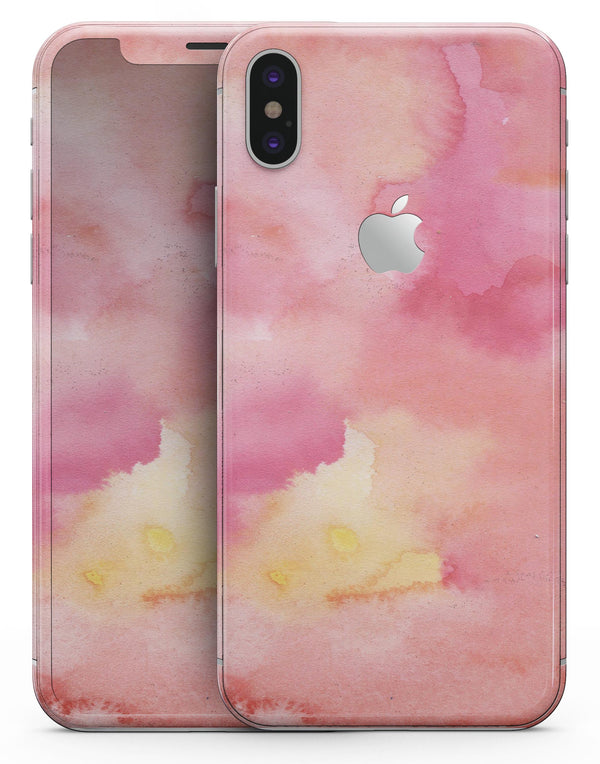 Pinkish 4122 Absorbed Watercolor Texture - iPhone X Skin-Kit