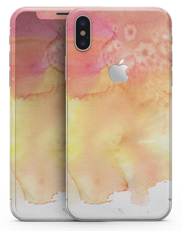 Pinkish 423971 Absorbed Watercolor Texture - iPhone X Skin-Kit