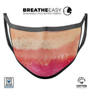 Pinkish 432 Absorbed Watercolor Texture - Made in USA Mouth Cover Unisex Anti-Dust Cotton Blend Reusable & Washable Face Mask with Adjustable Sizing for Adult or Child