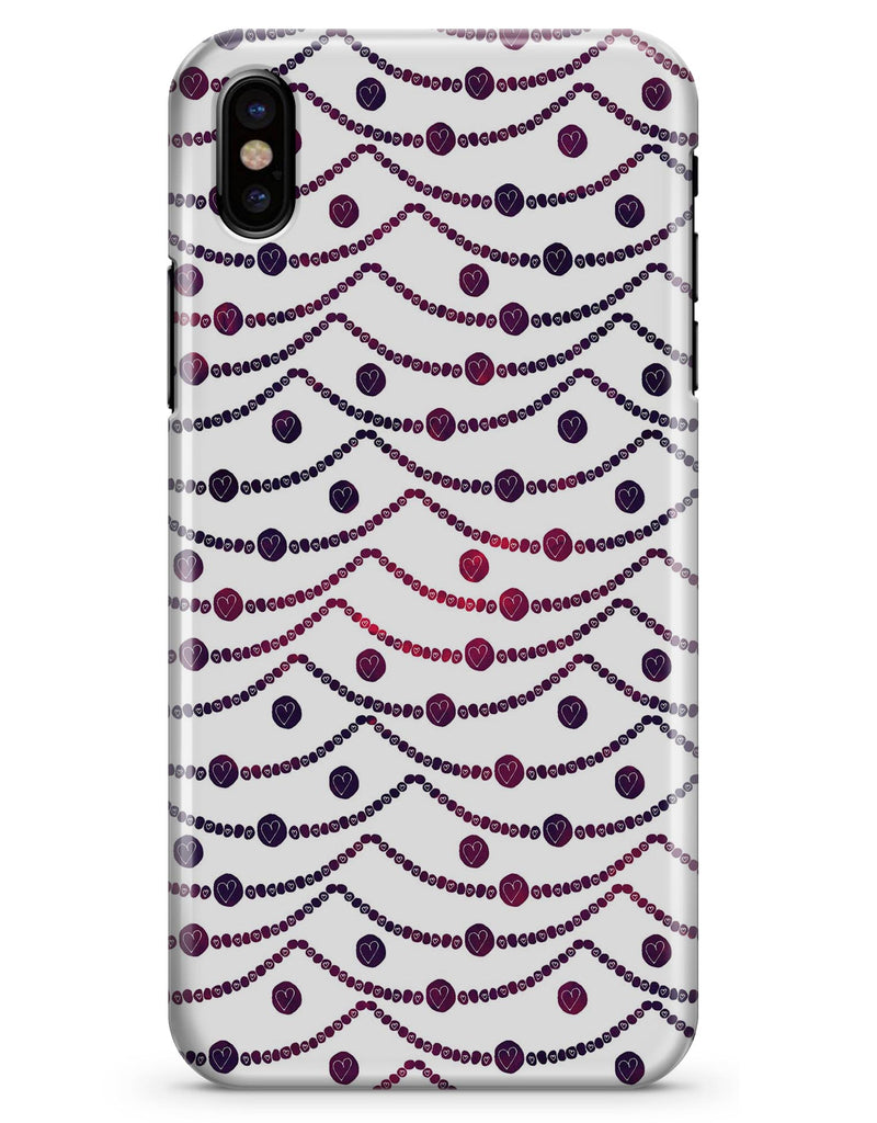 Polka Dot Powerlines with Mini Hearts  - iPhone X Clipit Case
