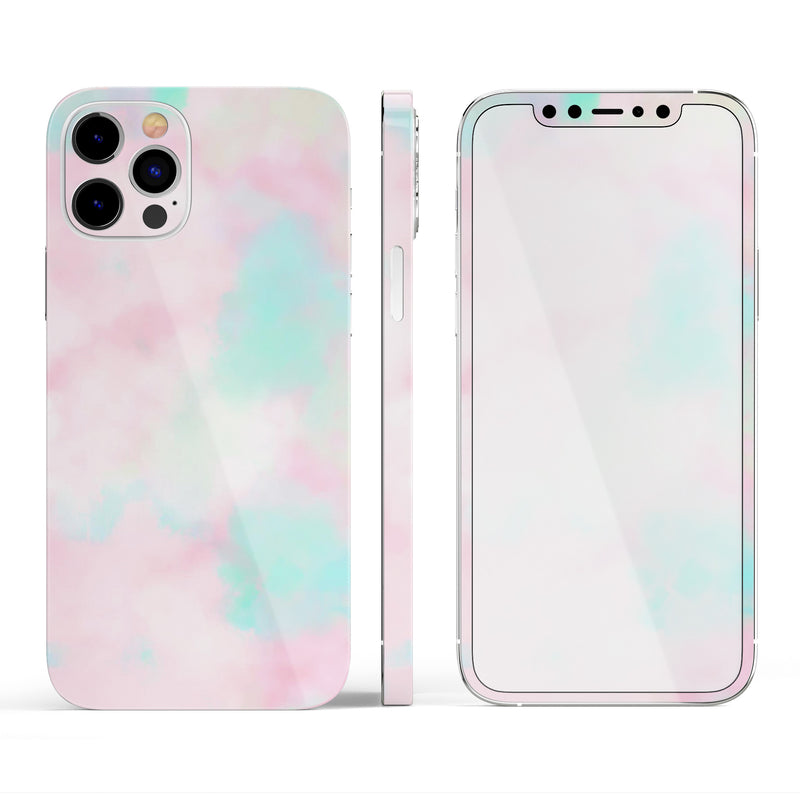 Pretty Pastel Clouds V7 // Full-Body Skin Decal Wrap Cover for Apple iPhone 15, 14, 13, Pro, Pro Max, Mini, XR, XS, SE (All Models)