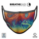 Psychedelic Abstract Oiled Vision V1 - Made in USA Mouth Cover Unisex Anti-Dust Cotton Blend Reusable & Washable Face Mask with Adjustable Sizing for Adult or Child