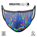 Psychedelic Abstract Oiled Vision V3 - Made in USA Mouth Cover Unisex Anti-Dust Cotton Blend Reusable & Washable Face Mask with Adjustable Sizing for Adult or Child