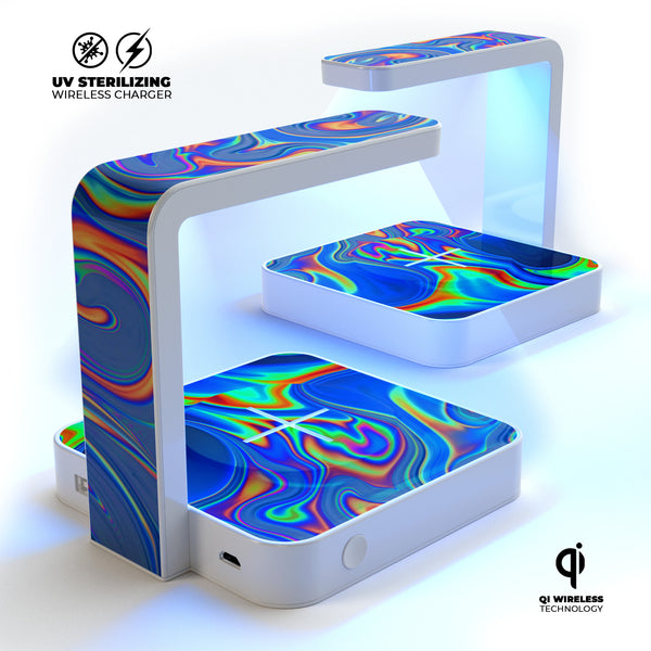 Psychedelic Abstract Oiled Vision V3 UV Germicidal Sanitizing Sterilizing Wireless Smart Phone Screen Cleaner + Charging Station