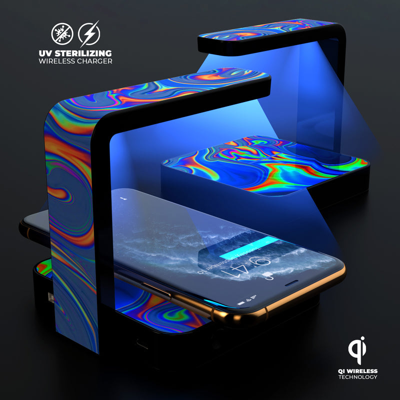 Psychedelic Abstract Oiled Vision V3 UV Germicidal Sanitizing Sterilizing Wireless Smart Phone Screen Cleaner + Charging Station