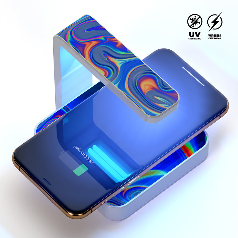 Psychedelic Abstract Oiled Vision V3 UV Germicidal Sanitizing Sterilizing Wireless Smart Phone Screen Cleaner + Charging Station