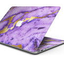 Purple Marble & Digital Gold Foil V1 - Skin Decal Wrap Kit Compatible with the Apple MacBook Pro, Pro with Touch Bar or Air (11", 12", 13", 15" & 16" - All Versions Available)