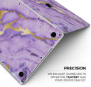 Purple Marble & Digital Gold Foil V1 - Skin Decal Wrap Kit Compatible with the Apple MacBook Pro, Pro with Touch Bar or Air (11", 12", 13", 15" & 16" - All Versions Available)