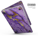 Purple Marble & Digital Gold Foil V1 - Skin Decal Wrap Kit Compatible with the Apple MacBook Pro, Pro with Touch Bar or Air (11", 12", 13", 15" & 16" - All Versions Available)