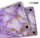 Purple Marble & Digital Gold Foil V2 - Skin Decal Wrap Kit Compatible with the Apple MacBook Pro, Pro with Touch Bar or Air (11", 12", 13", 15" & 16" - All Versions Available)