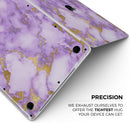 Purple Marble & Digital Gold Foil V2 - Skin Decal Wrap Kit Compatible with the Apple MacBook Pro, Pro with Touch Bar or Air (11", 12", 13", 15" & 16" - All Versions Available)