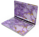 Purple Marble & Digital Gold Foil V2 - Skin Decal Wrap Kit Compatible with the Apple MacBook Pro, Pro with Touch Bar or Air (11", 12", 13", 15" & 16" - All Versions Available)