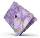 Purple Marble & Digital Gold Foil V2 - Skin Decal Wrap Kit Compatible with the Apple MacBook Pro, Pro with Touch Bar or Air (11", 12", 13", 15" & 16" - All Versions Available)