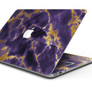 Purple Marble & Digital Gold Foil V3 - Skin Decal Wrap Kit Compatible with the Apple MacBook Pro, Pro with Touch Bar or Air (11", 12", 13", 15" & 16" - All Versions Available)