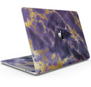 Purple Marble & Digital Gold Foil V3 - Skin Decal Wrap Kit Compatible with the Apple MacBook Pro, Pro with Touch Bar or Air (11", 12", 13", 15" & 16" - All Versions Available)