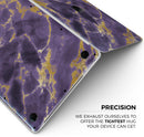Purple Marble & Digital Gold Foil V3 - Skin Decal Wrap Kit Compatible with the Apple MacBook Pro, Pro with Touch Bar or Air (11", 12", 13", 15" & 16" - All Versions Available)
