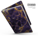 Purple Marble & Digital Gold Foil V3 - Skin Decal Wrap Kit Compatible with the Apple MacBook Pro, Pro with Touch Bar or Air (11", 12", 13", 15" & 16" - All Versions Available)