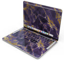 Purple Marble & Digital Gold Foil V3 - Skin Decal Wrap Kit Compatible with the Apple MacBook Pro, Pro with Touch Bar or Air (11", 12", 13", 15" & 16" - All Versions Available)