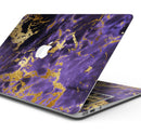 Purple Marble & Digital Gold Foil V4 - Skin Decal Wrap Kit Compatible with the Apple MacBook Pro, Pro with Touch Bar or Air (11", 12", 13", 15" & 16" - All Versions Available)