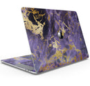 Purple Marble & Digital Gold Foil V4 - Skin Decal Wrap Kit Compatible with the Apple MacBook Pro, Pro with Touch Bar or Air (11", 12", 13", 15" & 16" - All Versions Available)