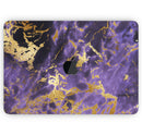 Purple Marble & Digital Gold Foil V4 - Skin Decal Wrap Kit Compatible with the Apple MacBook Pro, Pro with Touch Bar or Air (11", 12", 13", 15" & 16" - All Versions Available)