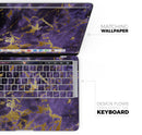 Purple Marble & Digital Gold Foil V4 - Skin Decal Wrap Kit Compatible with the Apple MacBook Pro, Pro with Touch Bar or Air (11", 12", 13", 15" & 16" - All Versions Available)