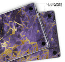 Purple Marble & Digital Gold Foil V4 - Skin Decal Wrap Kit Compatible with the Apple MacBook Pro, Pro with Touch Bar or Air (11", 12", 13", 15" & 16" - All Versions Available)