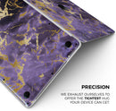 Purple Marble & Digital Gold Foil V4 - Skin Decal Wrap Kit Compatible with the Apple MacBook Pro, Pro with Touch Bar or Air (11", 12", 13", 15" & 16" - All Versions Available)