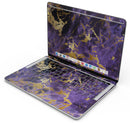 Purple Marble & Digital Gold Foil V4 - Skin Decal Wrap Kit Compatible with the Apple MacBook Pro, Pro with Touch Bar or Air (11", 12", 13", 15" & 16" - All Versions Available)
