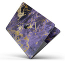 Purple Marble & Digital Gold Foil V4 - Skin Decal Wrap Kit Compatible with the Apple MacBook Pro, Pro with Touch Bar or Air (11", 12", 13", 15" & 16" - All Versions Available)