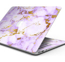 Purple Marble & Digital Gold Foil V5 - Skin Decal Wrap Kit Compatible with the Apple MacBook Pro, Pro with Touch Bar or Air (11", 12", 13", 15" & 16" - All Versions Available)