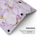 Purple Marble & Digital Gold Foil V5 - Skin Decal Wrap Kit Compatible with the Apple MacBook Pro, Pro with Touch Bar or Air (11", 12", 13", 15" & 16" - All Versions Available)