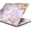 Purple Marble & Digital Gold Foil V9 - Skin Decal Wrap Kit Compatible with the Apple MacBook Pro, Pro with Touch Bar or Air (11", 12", 13", 15" & 16" - All Versions Available)