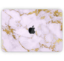 Purple Marble & Digital Gold Foil V9 - Skin Decal Wrap Kit Compatible with the Apple MacBook Pro, Pro with Touch Bar or Air (11", 12", 13", 15" & 16" - All Versions Available)
