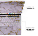 Purple Marble & Digital Gold Foil V9 - Skin Decal Wrap Kit Compatible with the Apple MacBook Pro, Pro with Touch Bar or Air (11", 12", 13", 15" & 16" - All Versions Available)