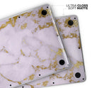 Purple Marble & Digital Gold Foil V9 - Skin Decal Wrap Kit Compatible with the Apple MacBook Pro, Pro with Touch Bar or Air (11", 12", 13", 15" & 16" - All Versions Available)